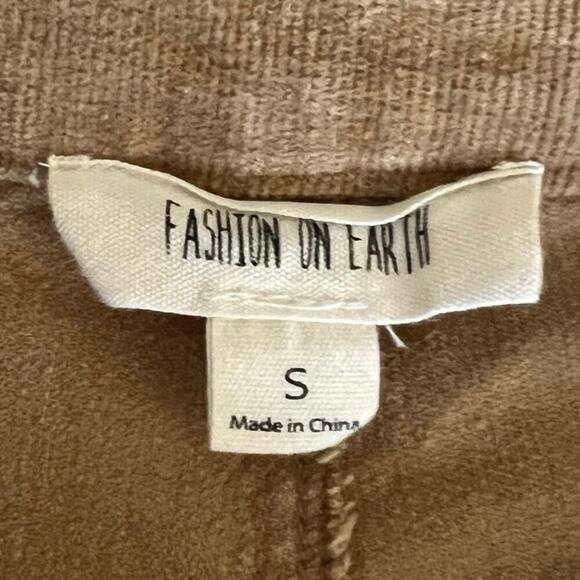 Fashion On Earth Velvet Corduroy 17” Flare Pant Women’s Sz S Camel Boho Hippie - Picture 8 of 10